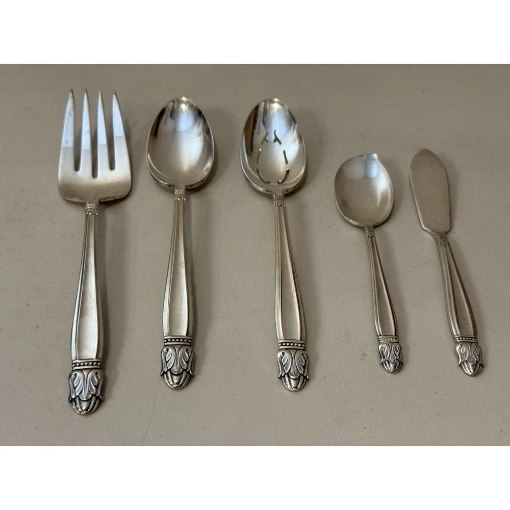 Vintage Danish Princess Silverplate 5-Piece Serving Set - Pristine‎ Condition